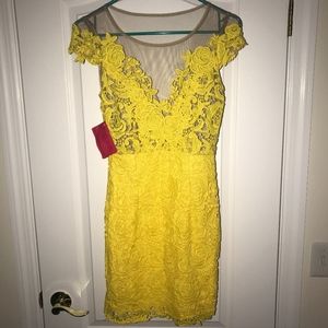 Yellow lace dress